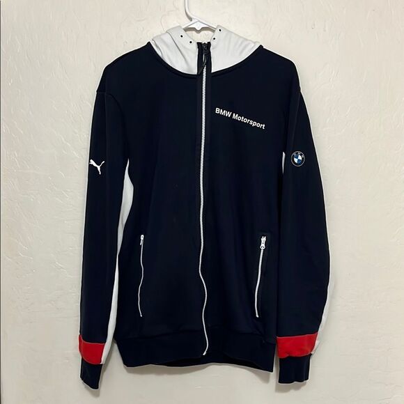 Puma BMW Motorsport Blue Athletic Hoodie Sweatpants 2 Two Piece Set - Picture 1 of 15